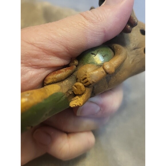 Vintage Mayan Aztec snake flute, Mexican flute, Mexican folk art, Mexican FLAW - Picture 7 of 8